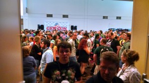 Most of the time, this is what we saw looking out of the doors to our eGame PC Arena Room!