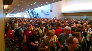 Every morning outside of our room this was the scene before the Exhibit Hall opened at 10 AM.