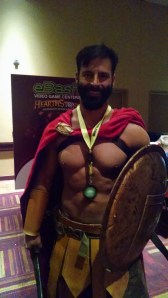 We gave out Gen Con Champion Medals for winners.  One of my favorite was this guy who I don't think anyone WANTED to defeat. :)